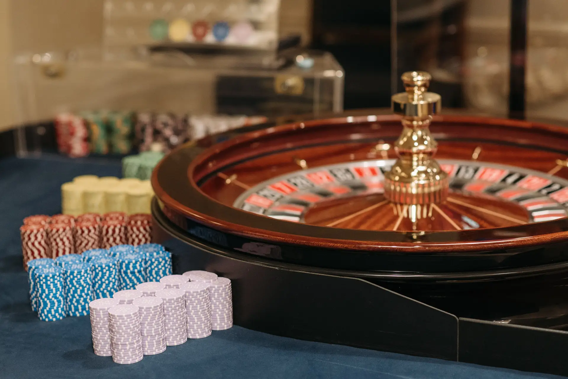 Roulette wheel close up