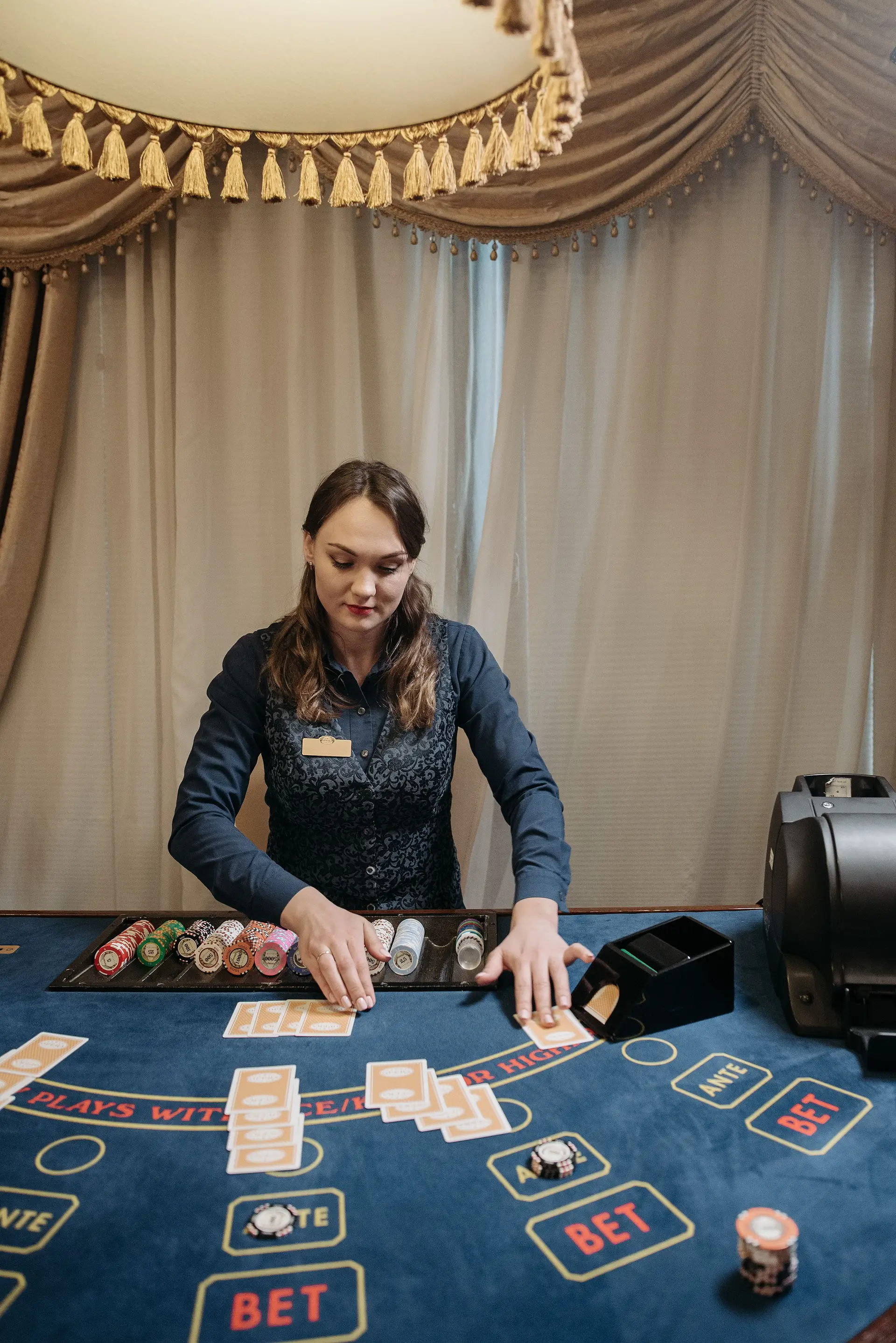 Baccarat cards and chips